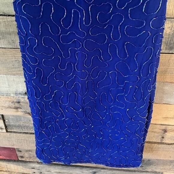 Life & Style Blue Beaded and Sequin Dress Size Small - Picture 7 of 9